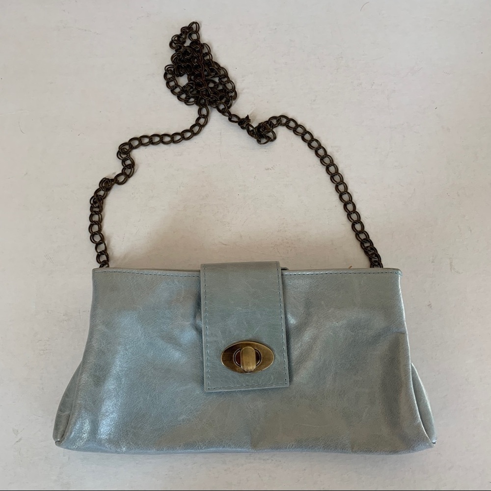 Lesa‎ Wallace Ice Blue Chain Crossbody or Clutch